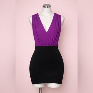 Express Vibrant Purple & Black Mini Dress 💜🖤